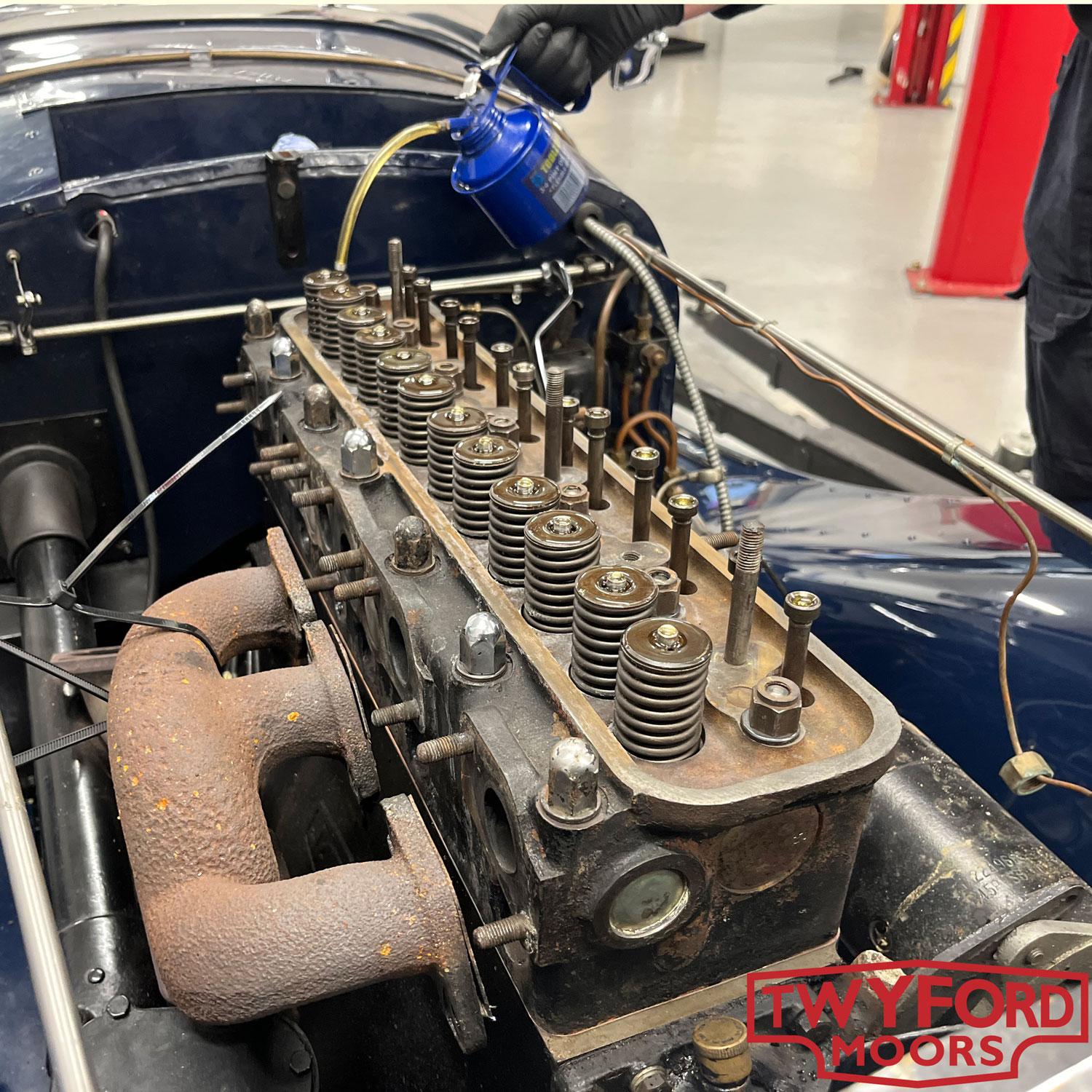 Twyford - Pictured here is the cylinder head of an SS100 having just ...