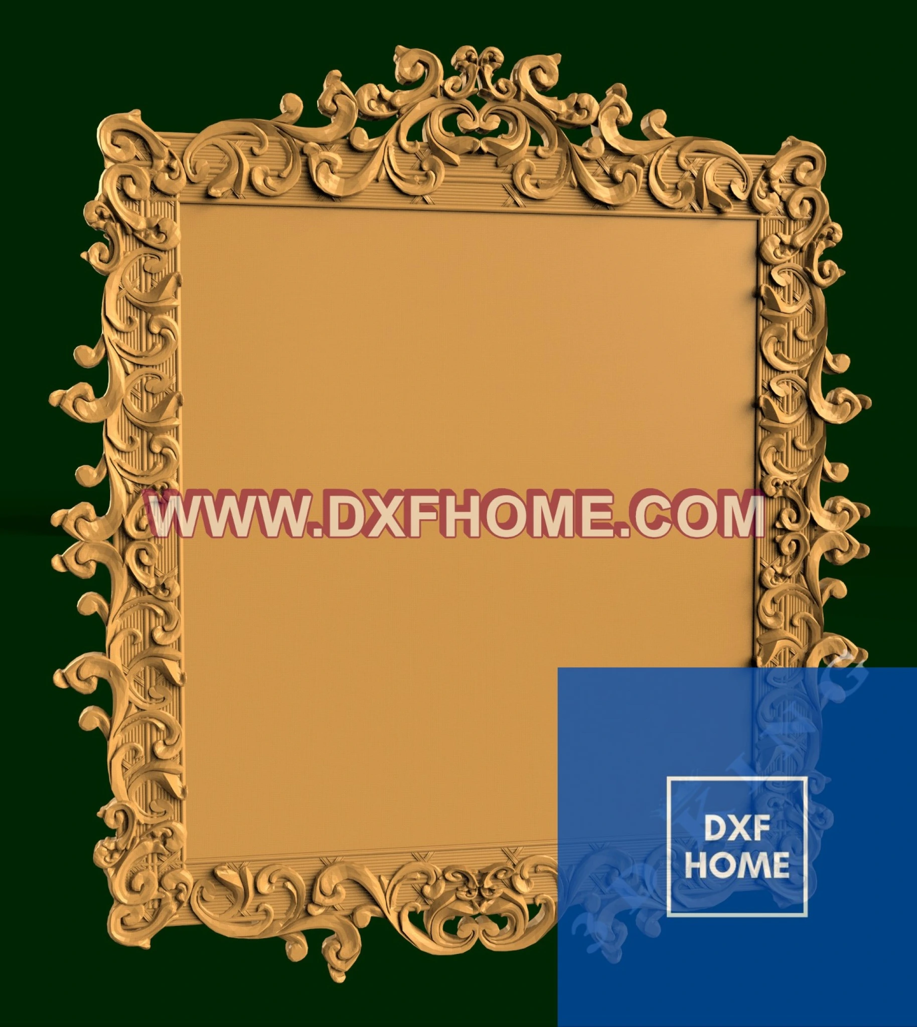 DXF - Square Frame STL138 Download free DXF & STL files for CNC & 3D ...