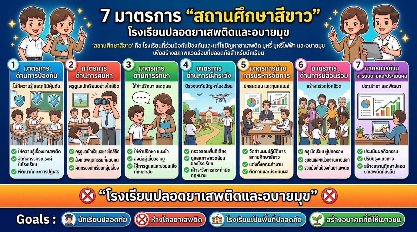 7 มาตรการ โรงเรียนสีขาว 🚫... - ห้องสื่อการสอนครูบาส | Facebook