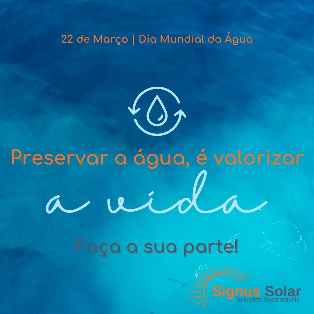 Signus Solar - O Dia Mundial da Água nos traz a Declaração...