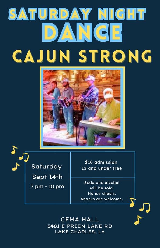 ✨Cajun dance party featuring legends Aux Cajunals on Friday Night