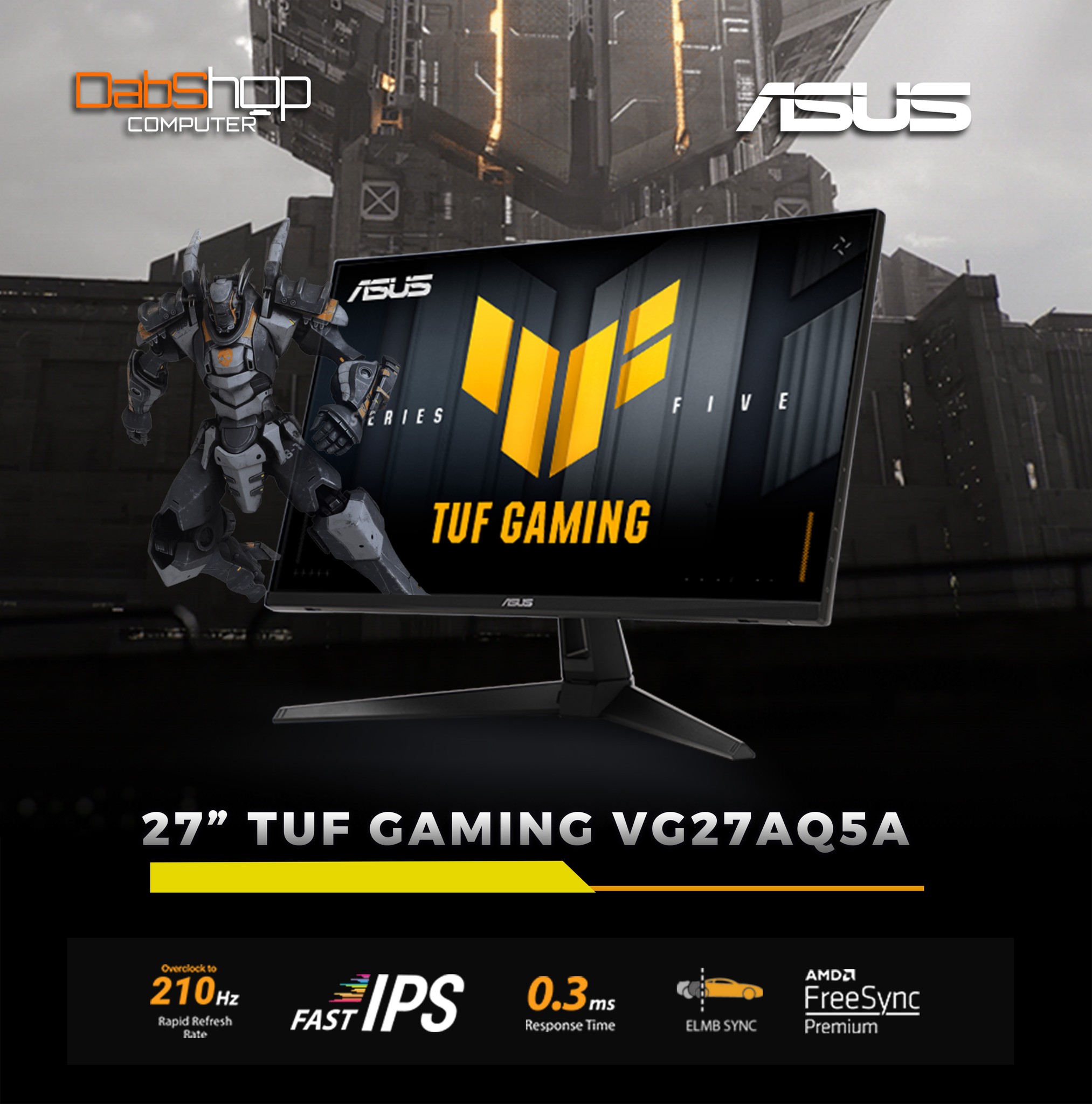 Asus TUF Gaming Series 5 - VG27AQ5A Gaming Monitor – 27-inch, QHD 