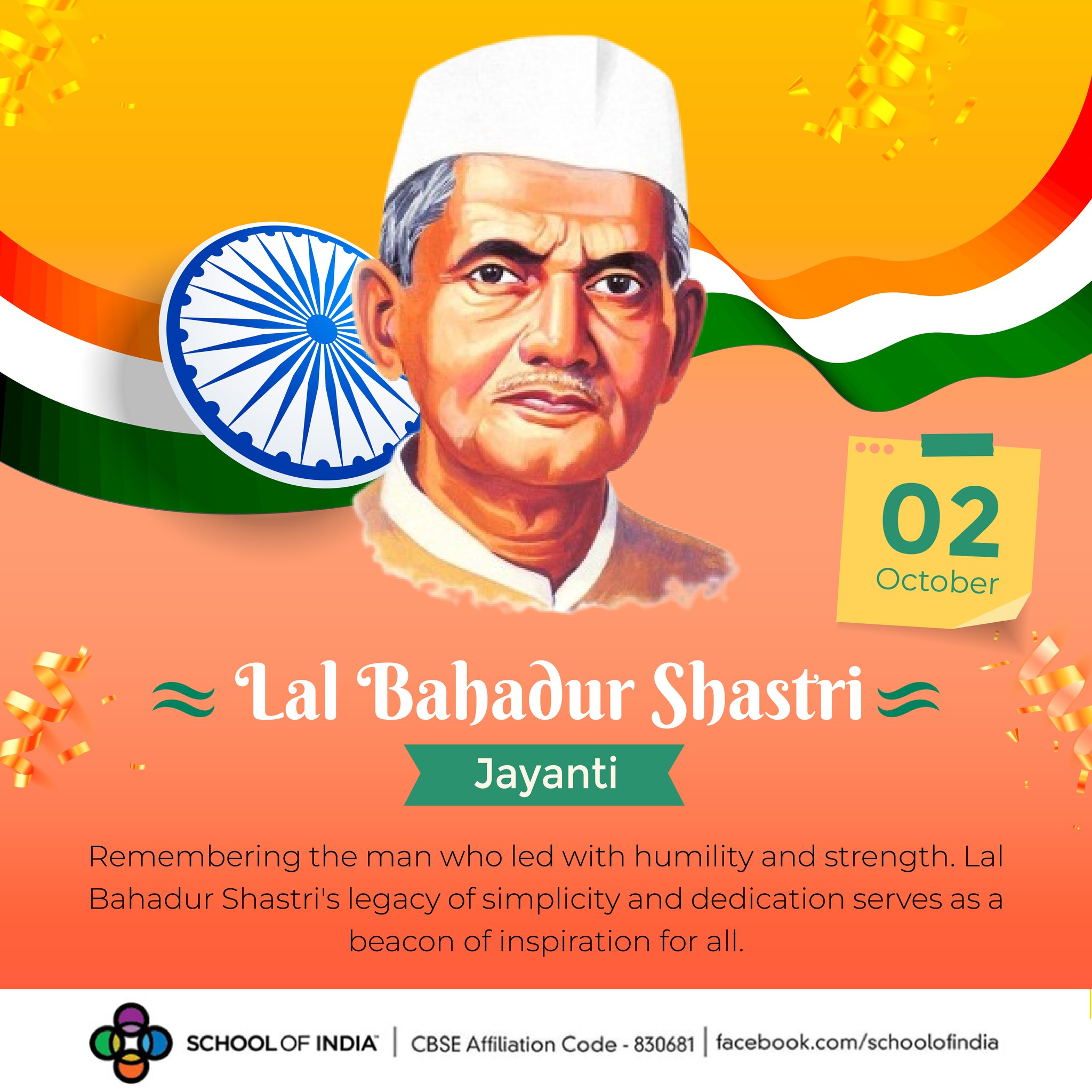 School - On Lal Bahadur Shastri Jayanti, we honour the legacy of India ...