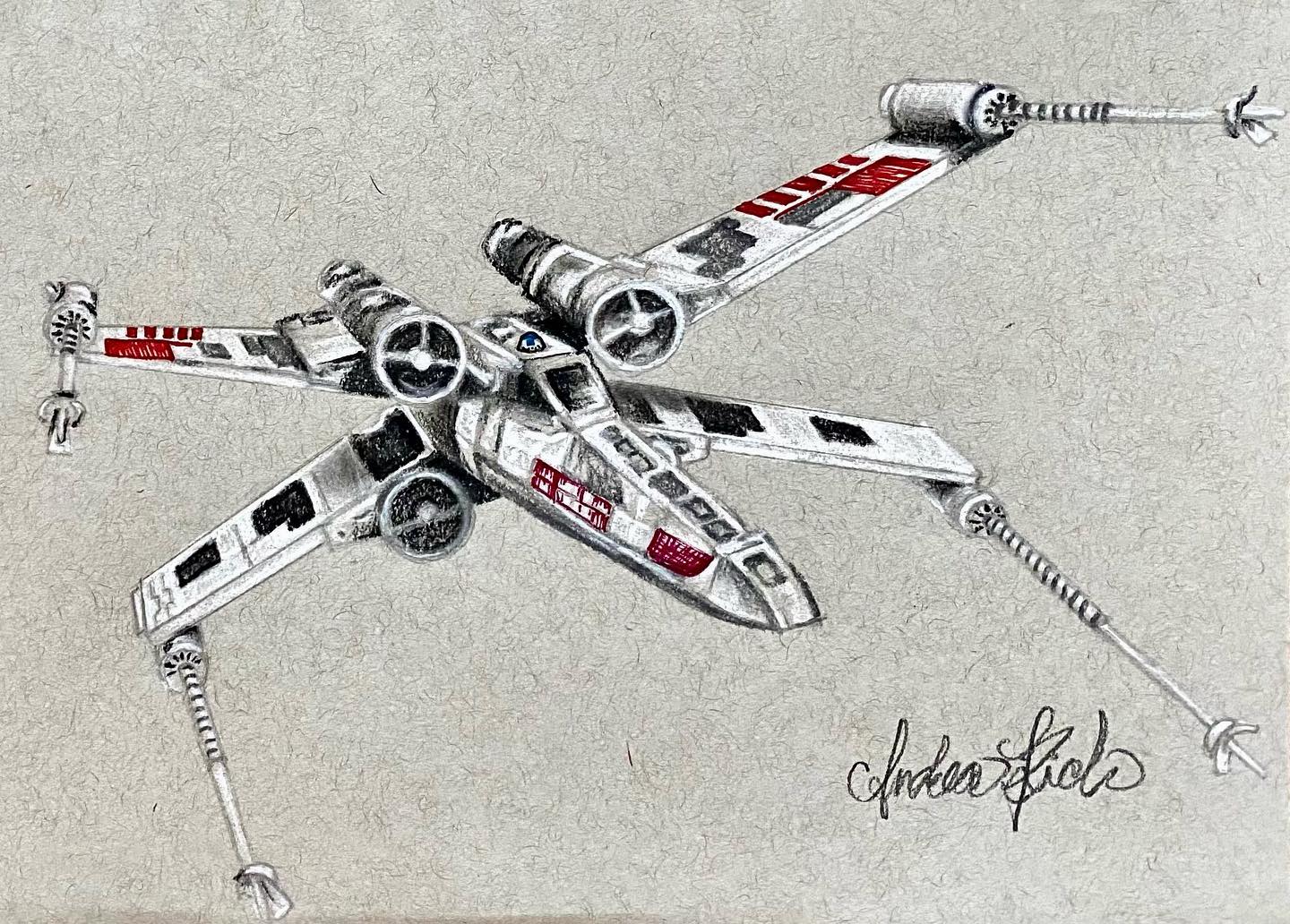 X-Wing. Painted by me in the style of John Berkey using Procreate