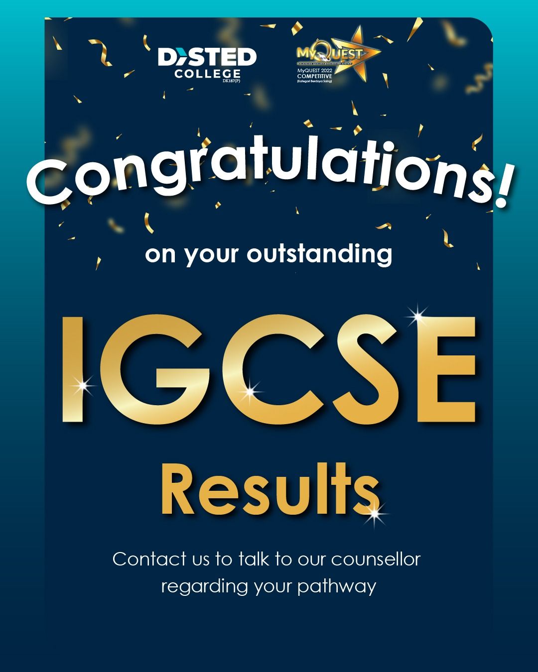 DISTED - Congratulations to all IGCSE takers on achieving outstanding ...