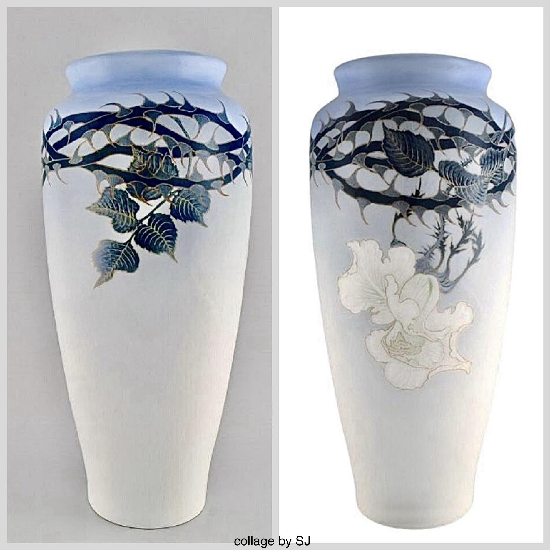 花瓶・フラワースタンド Blue Fluted Lace Vase 花瓶・フラワー