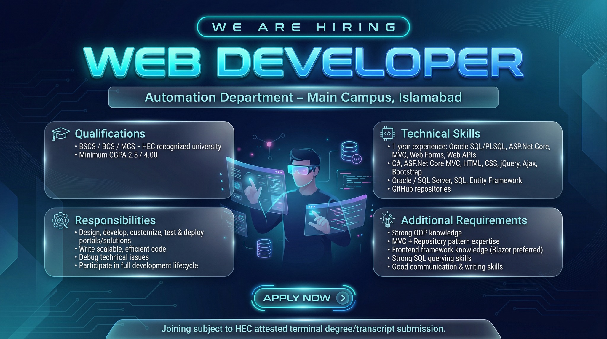Air University - We are hiring, Web Developer - Automaton... | Facebook