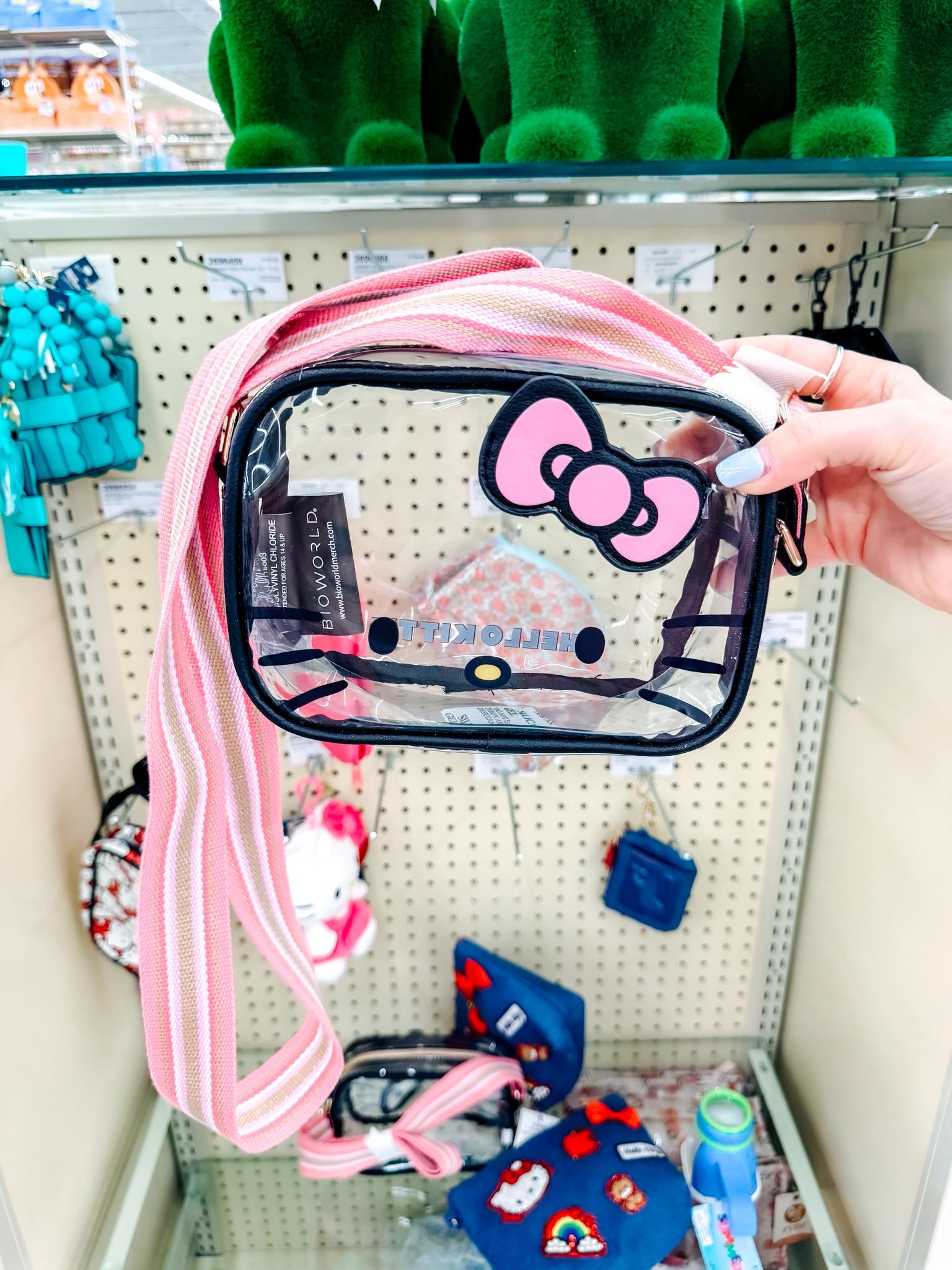 STOP!! This clear HELLO KITTY cross body is sooooo cute!! Found at