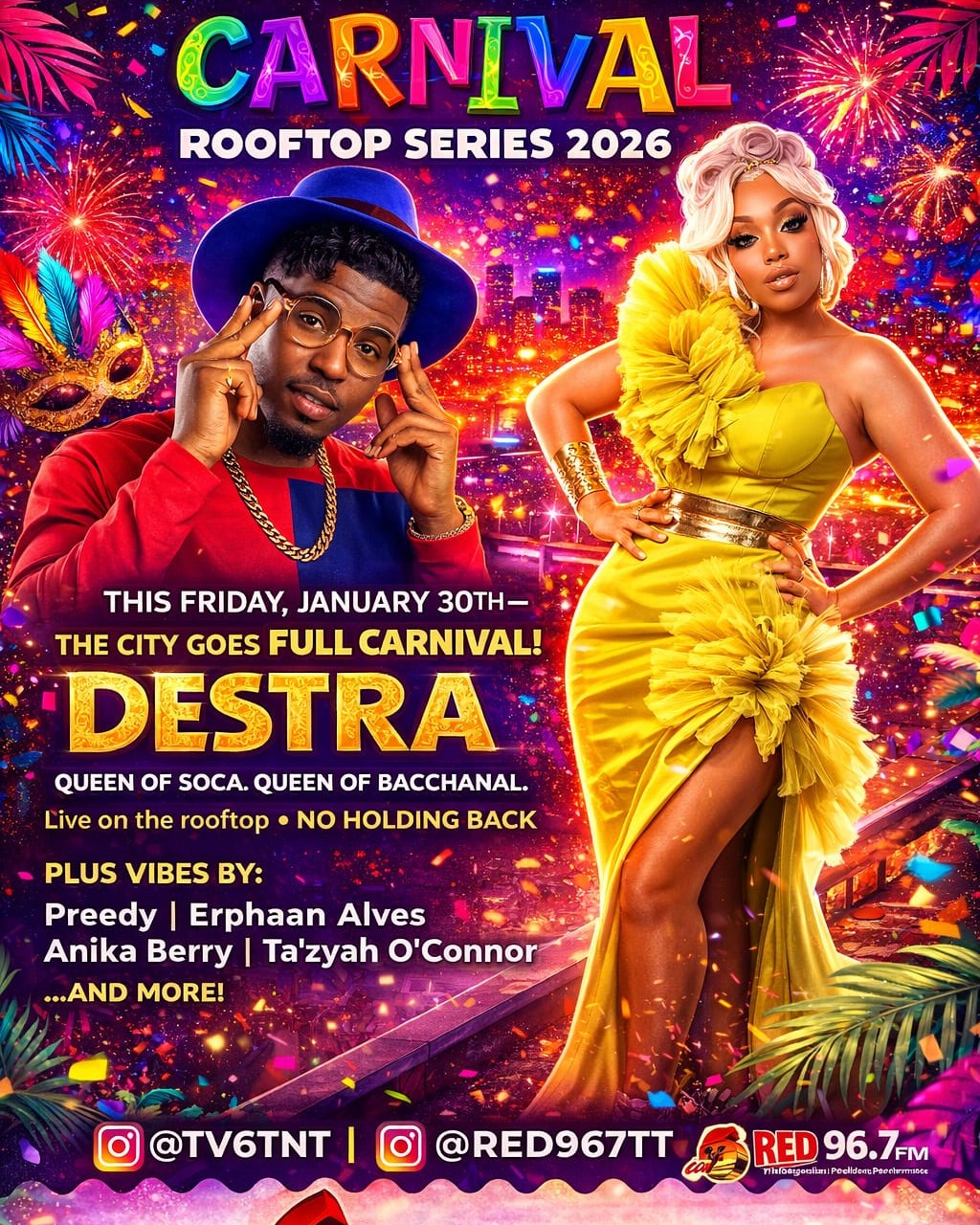 CCN - 🎭 Rooftop Series 2026 goes FULL CARNIVAL 🇹🇹 ! 🔥 Destra live on ...