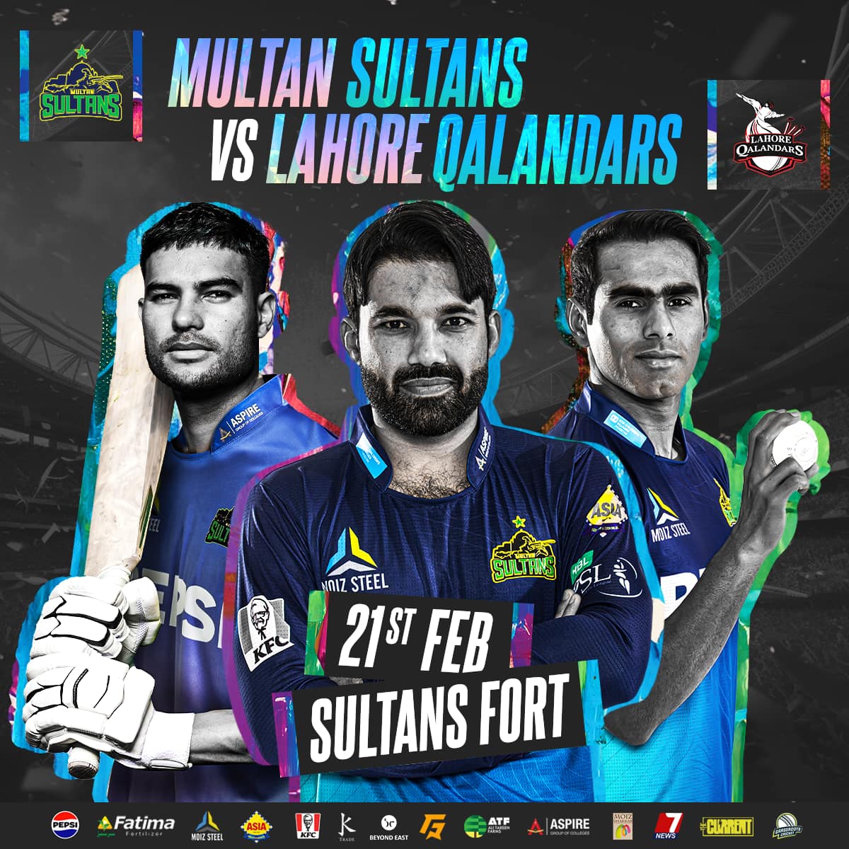 Multan - 🎟️ 𝗠𝗨𝗟𝗧𝗔𝗡 𝗦𝗨𝗟𝗧𝗔𝗡𝗦 𝗩𝗦 𝗟𝗔𝗛𝗢𝗥𝗘 𝗤𝗔𝗟𝗔𝗡𝗗𝗔𝗥𝗦 🗓️ Today: Wednesday, 21 ...