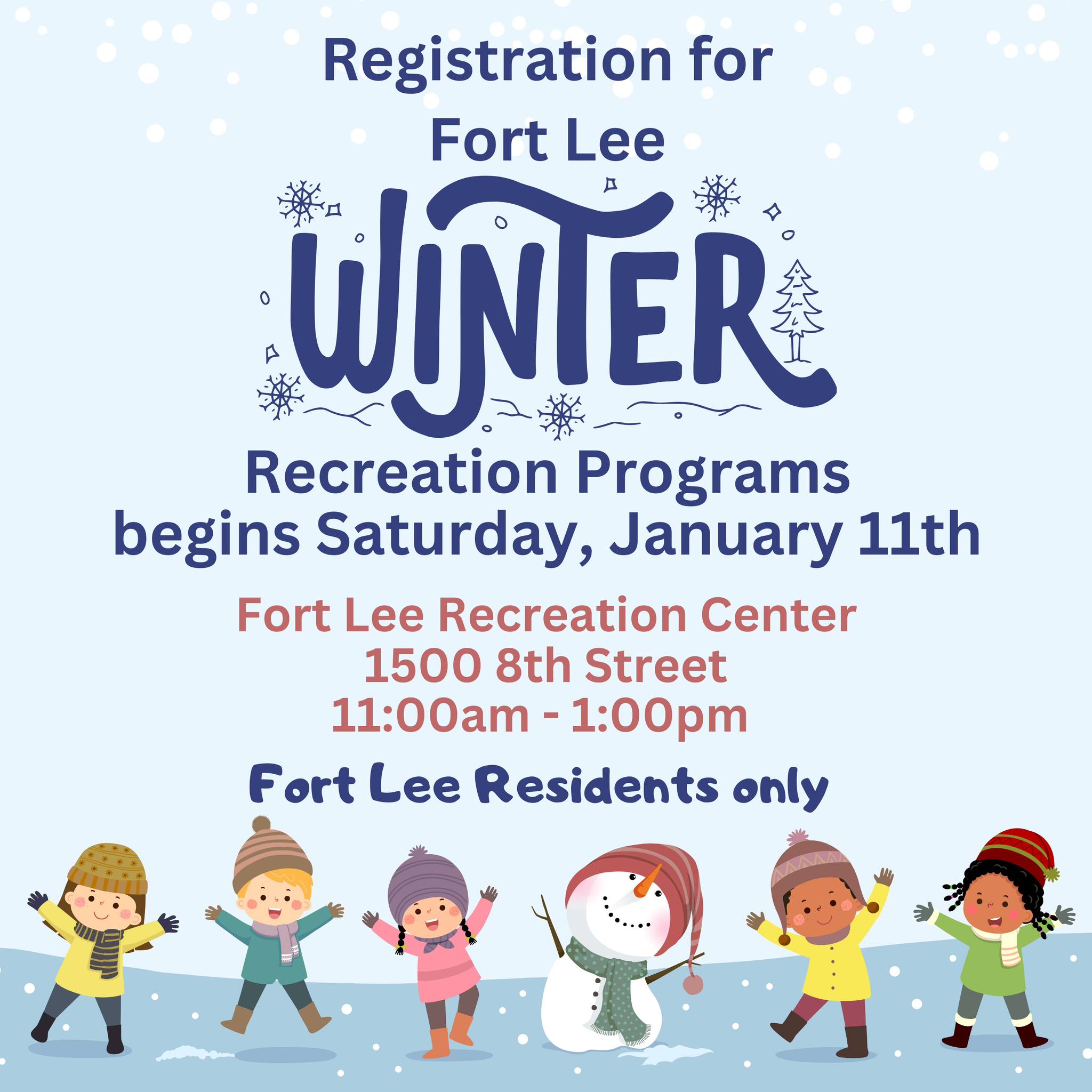 Registration for Winter Recreation Programs