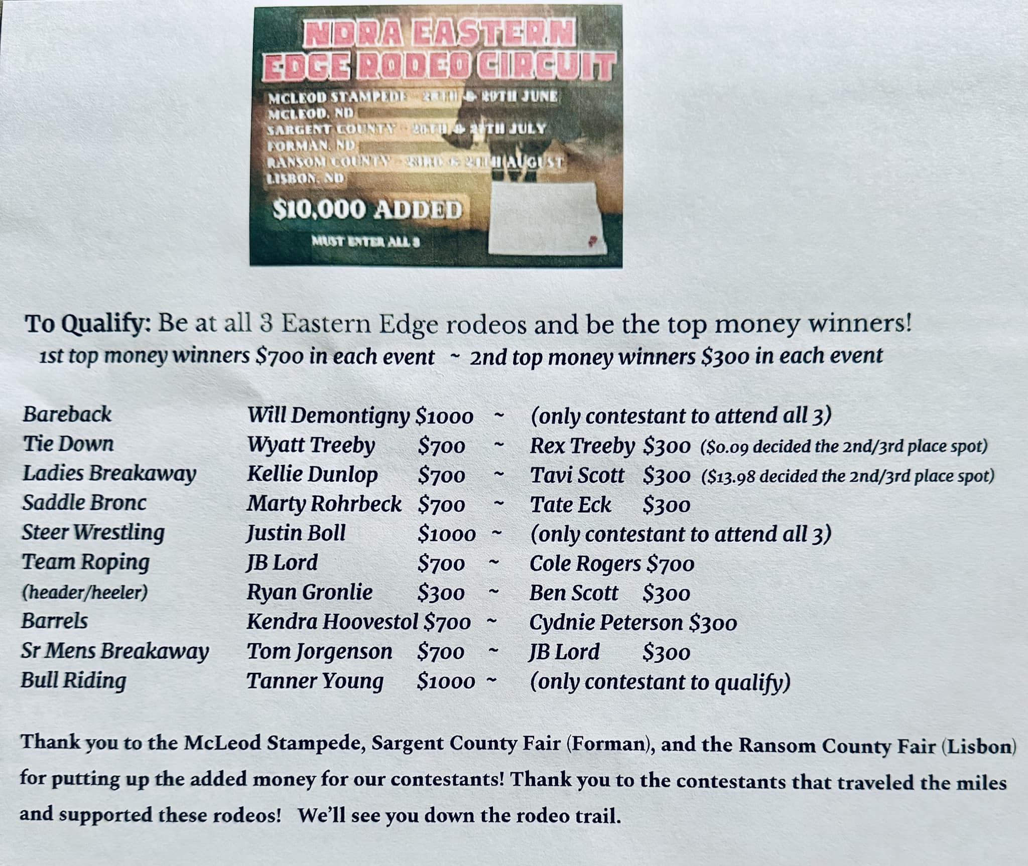 Congratulations to the 2024... - Abrahamson Rodeo Company