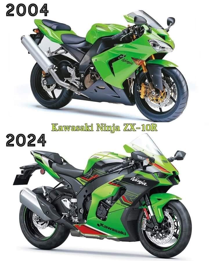 KAWASAKI ZX10R 2004 🆚 KAWASAKI ZX10R 2024 💚 #kawasaki