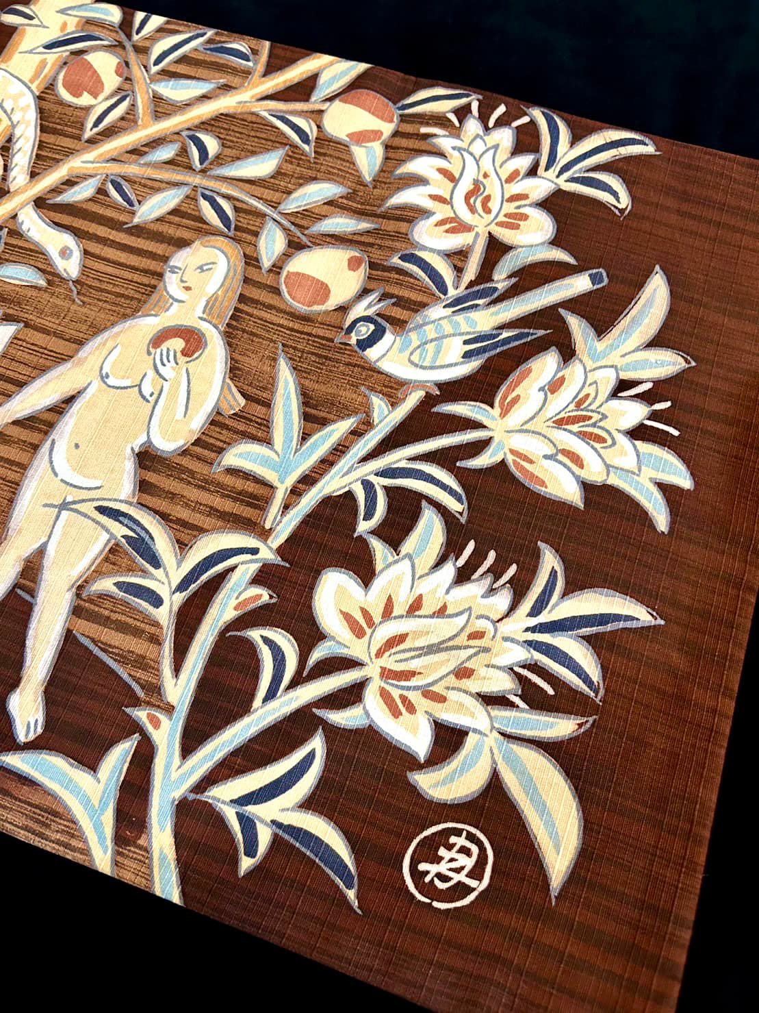 正絹一紋色無地市松吉祥地紋様 暑く