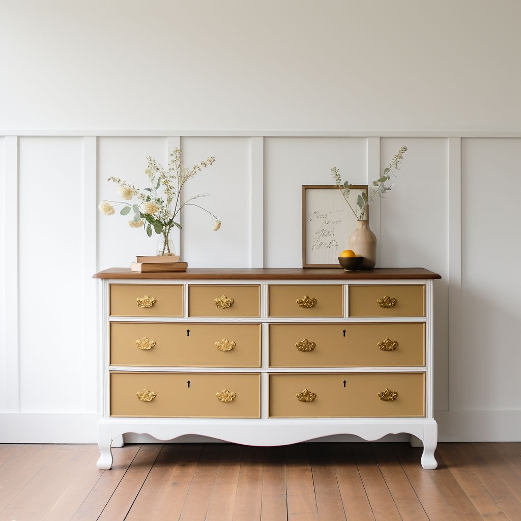 Look at this cool painted dresser! How do you like the handles? Pretty or nah?