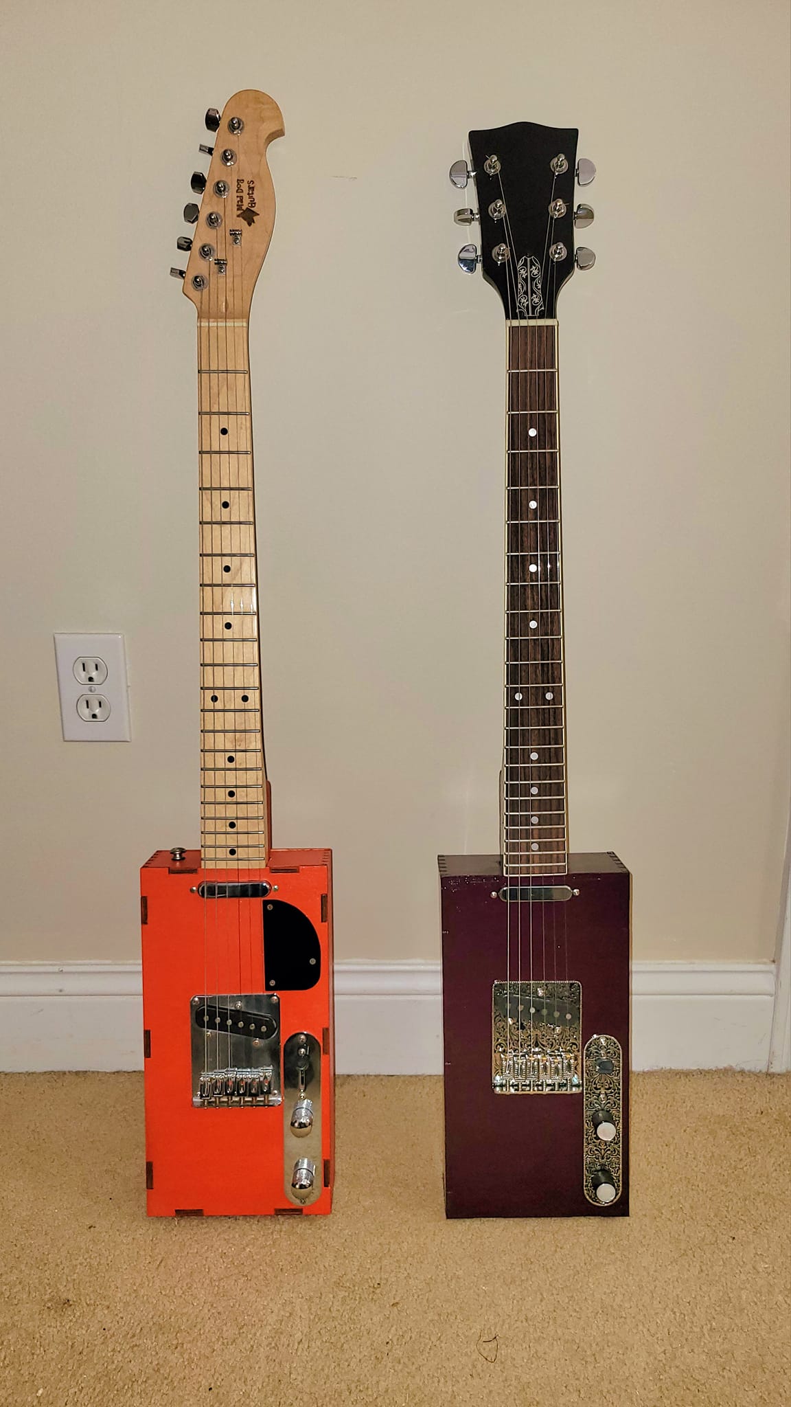 Mad Dog Guitars - My 2 tele-boxes. Pumpkin #2302 and...