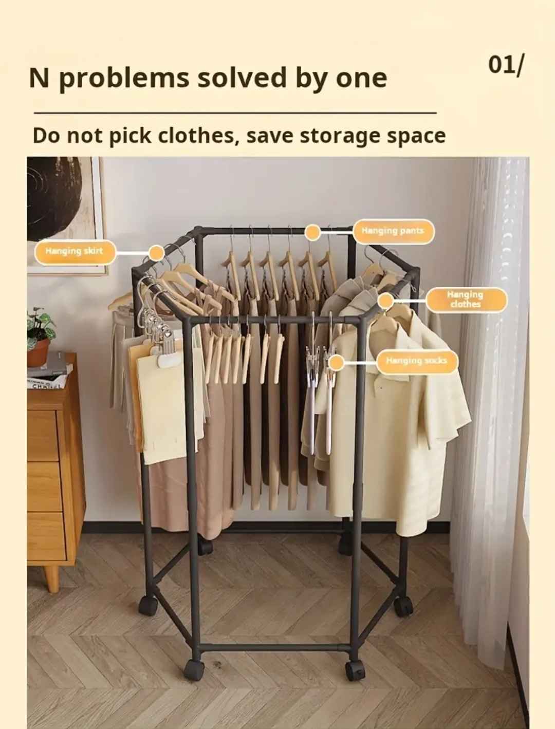 Heavy-Duty Hexagonal Rotating Clothes Drying Rack with 360° Swivel ...