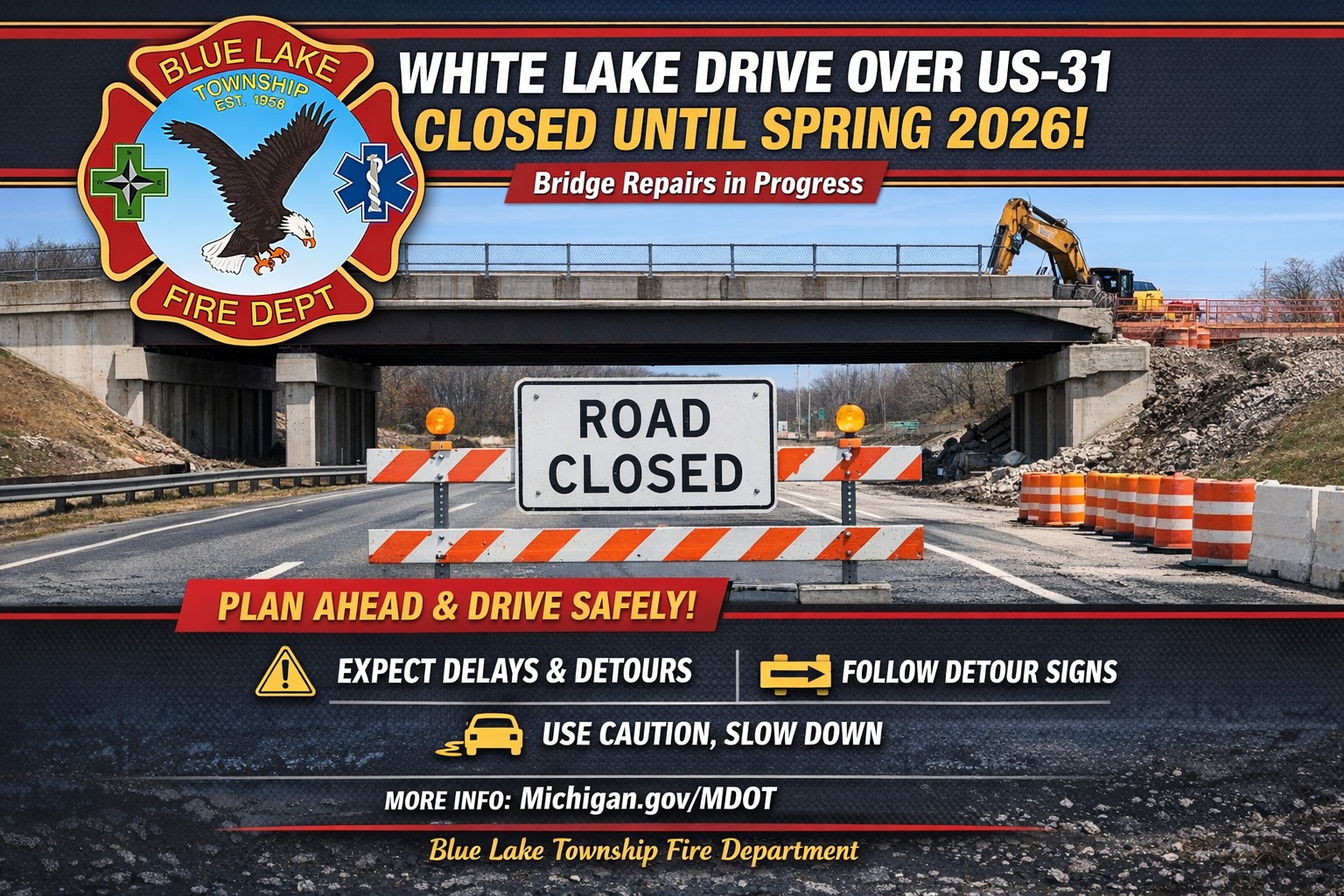 Blue - 📢 IMPORTANT COMMUNITY UPDATE — Bridge Closure Through Spring ...