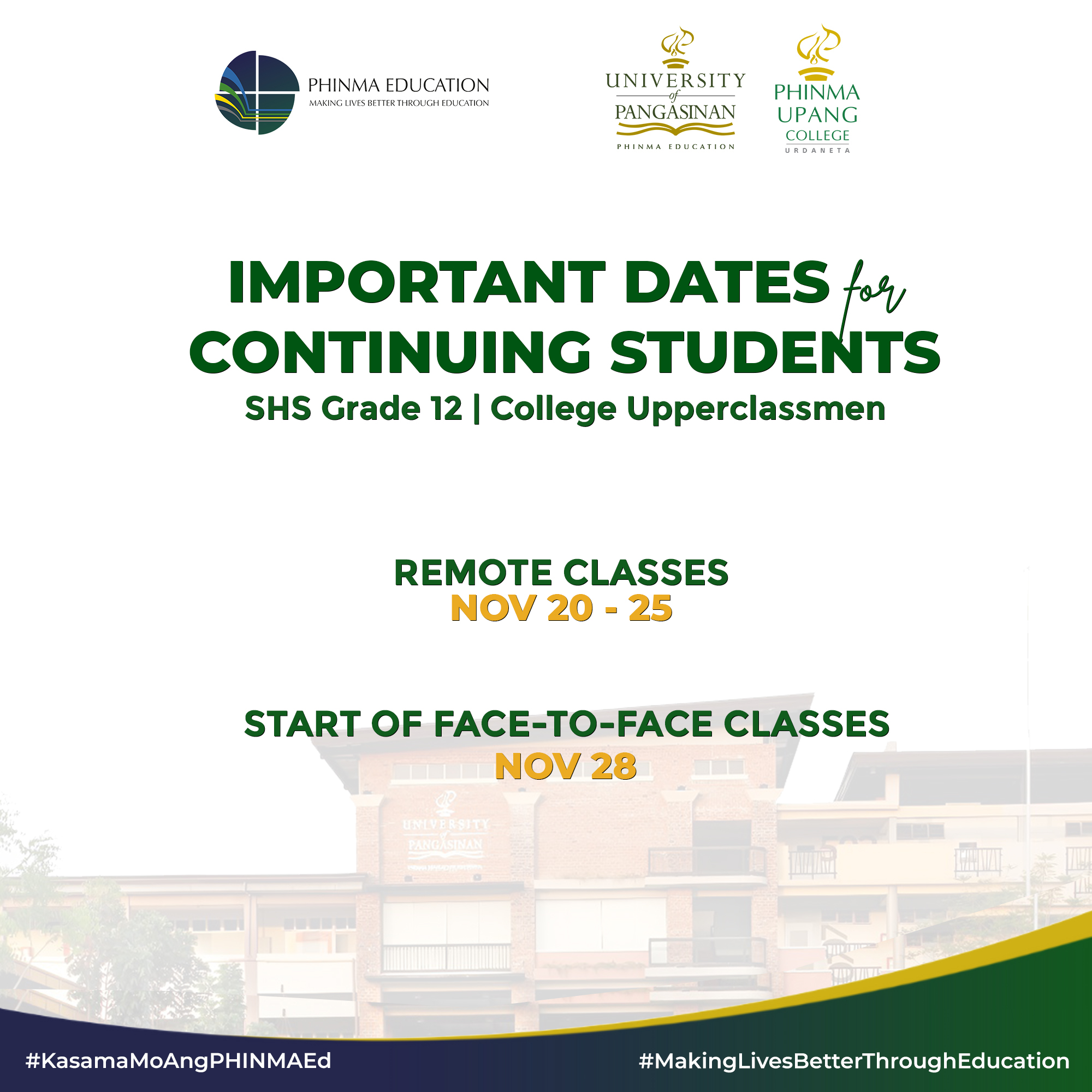 PHINMA - Heads up, PHINMA Ed SHS Grade 12 and College Upperclassmen ...