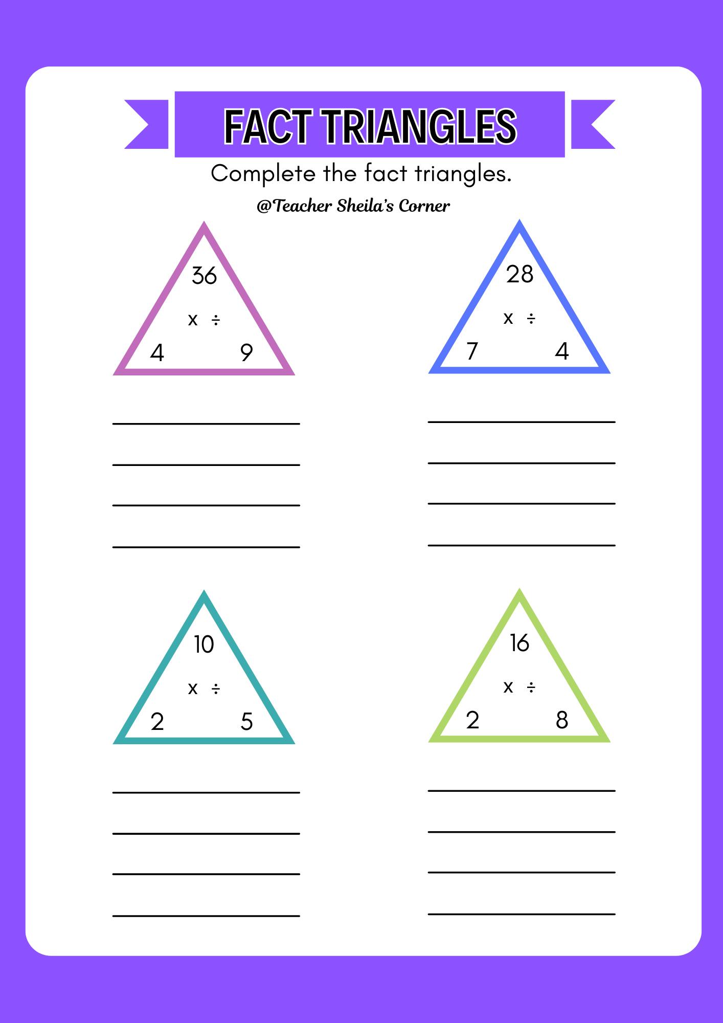 Multiplication and Division Fact... - Teacher Sheila's Corner | Facebook