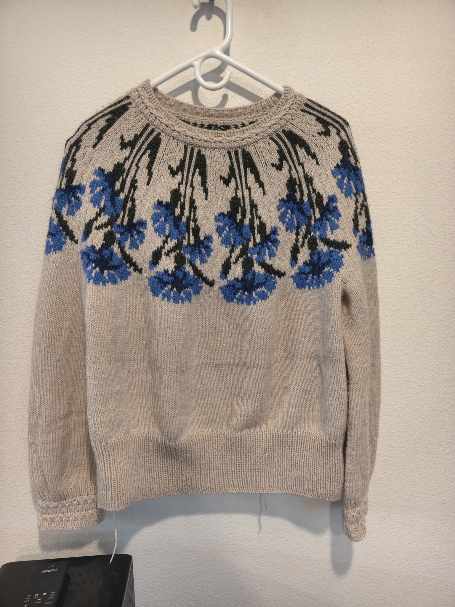 Testing for cornflower sweater pattern