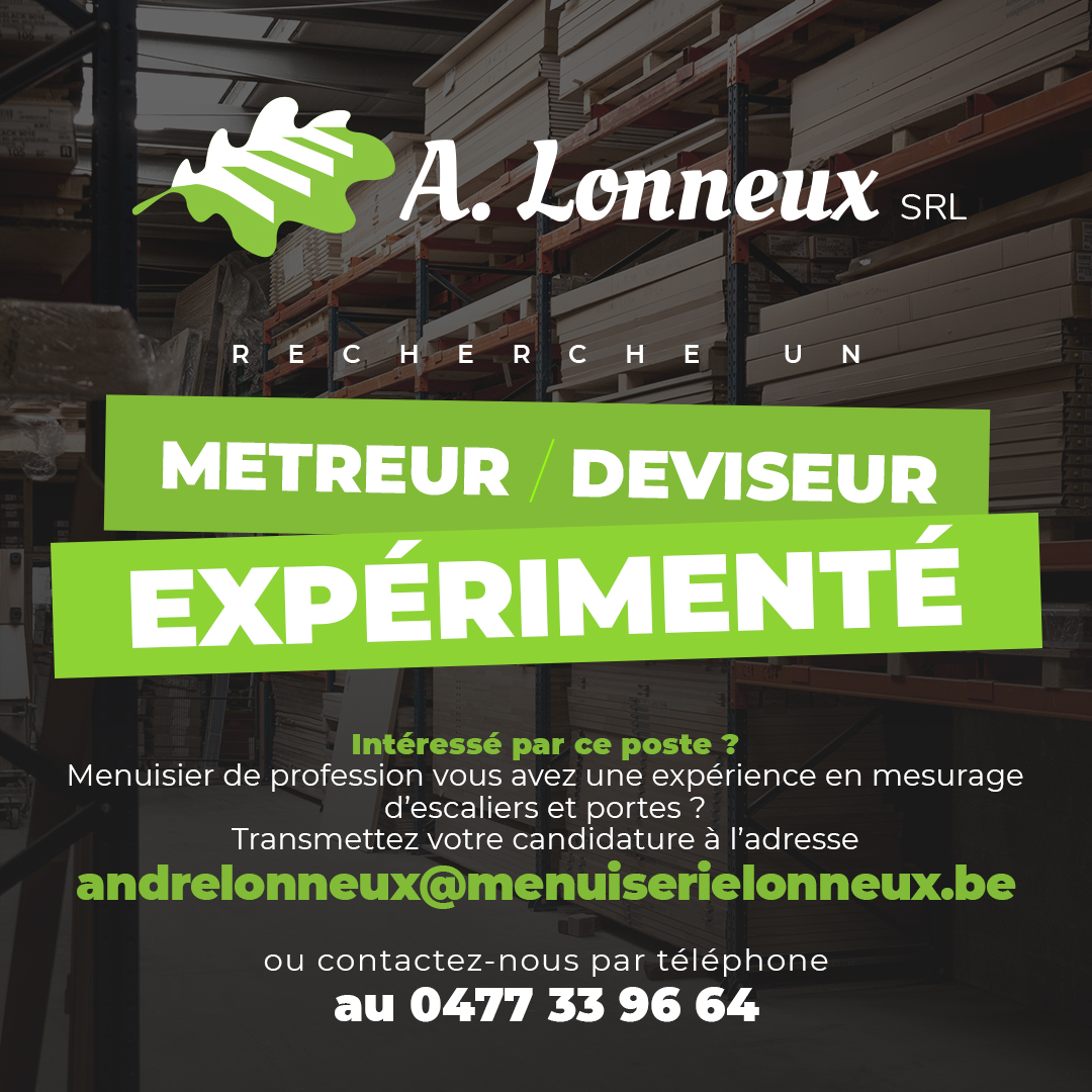Menuiserie - 🛠️ Rejoignez l’équipe Lonneux ! 𝗩𝗼𝘂𝘀 𝗲̂𝘁𝗲𝘀 𝗺𝗲𝗻𝘂𝗶𝘀𝗶𝗲𝗿 𝗱𝗲 ...