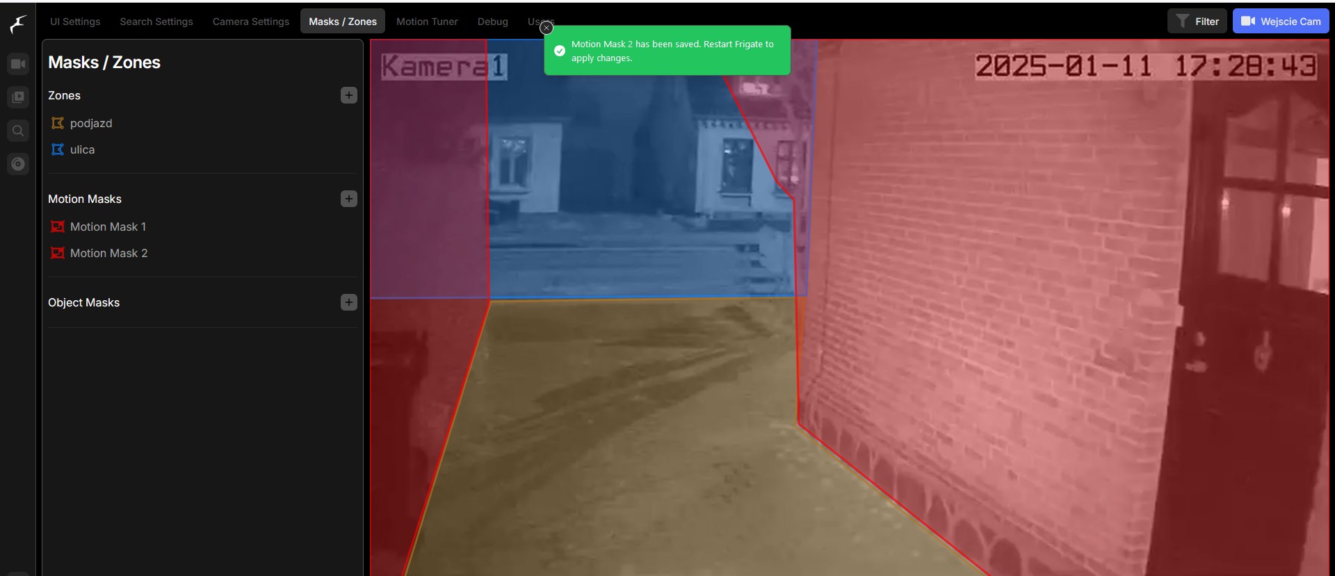 How to eliminate false alerts from Frigate NVR in blue zone