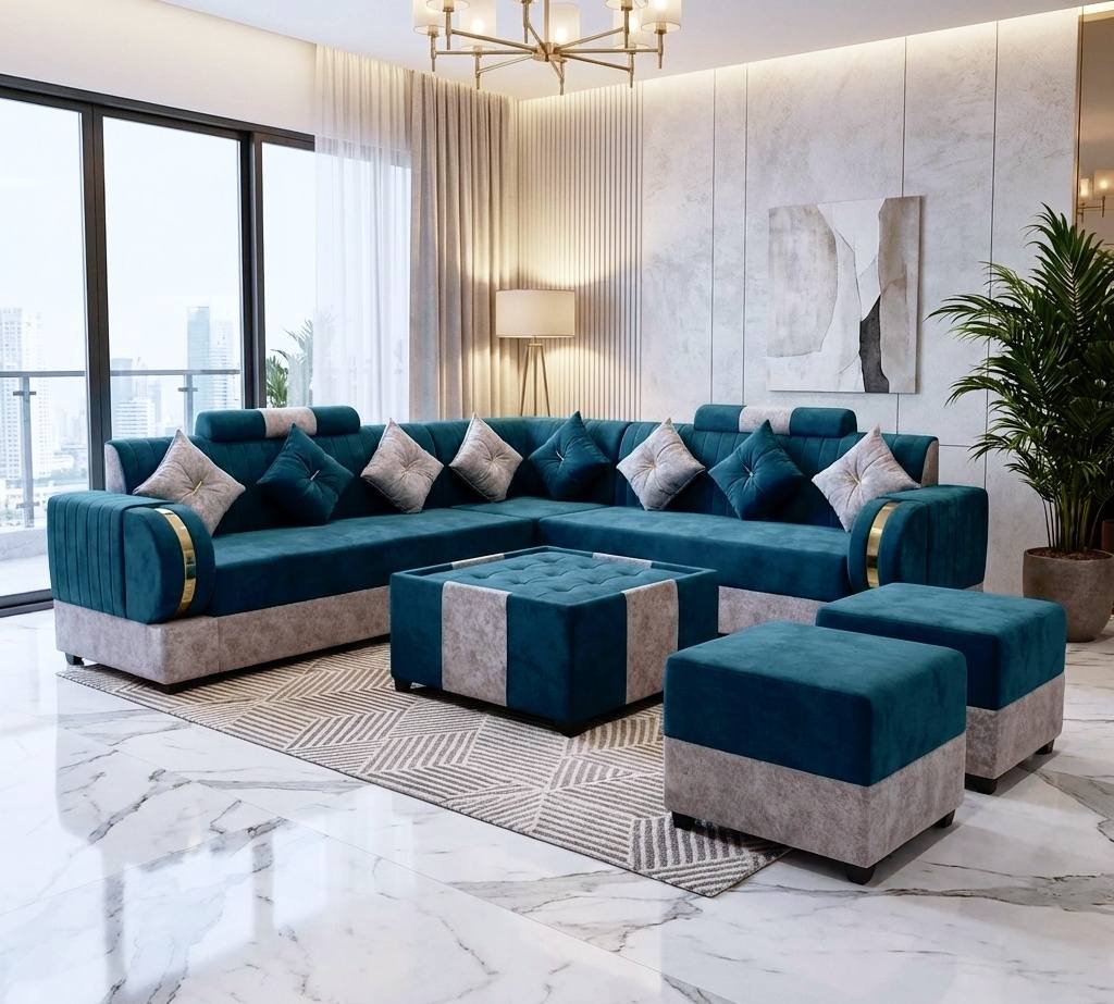 Furnicher - Paris Dining Chair, Blue Velvet & Brass look legs is the ...