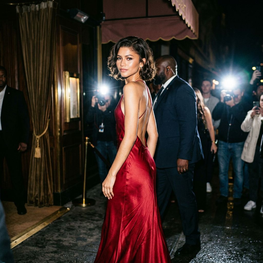 zendaya burgundy dress Zendaya's Poignant Moment in Velvet smarttag_size_in_stock:            XS and leg slit for zendaya best dresses Tiffany Blue Spandex Strapless Color:Matte Champagne