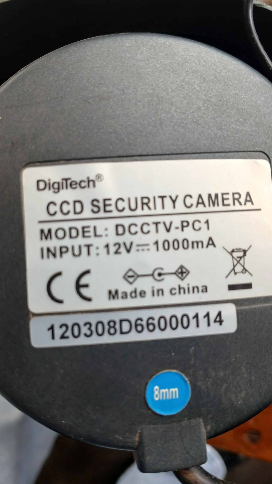 Digitech CCD bullet camera with a 8mm lens and night vision (infrared ...