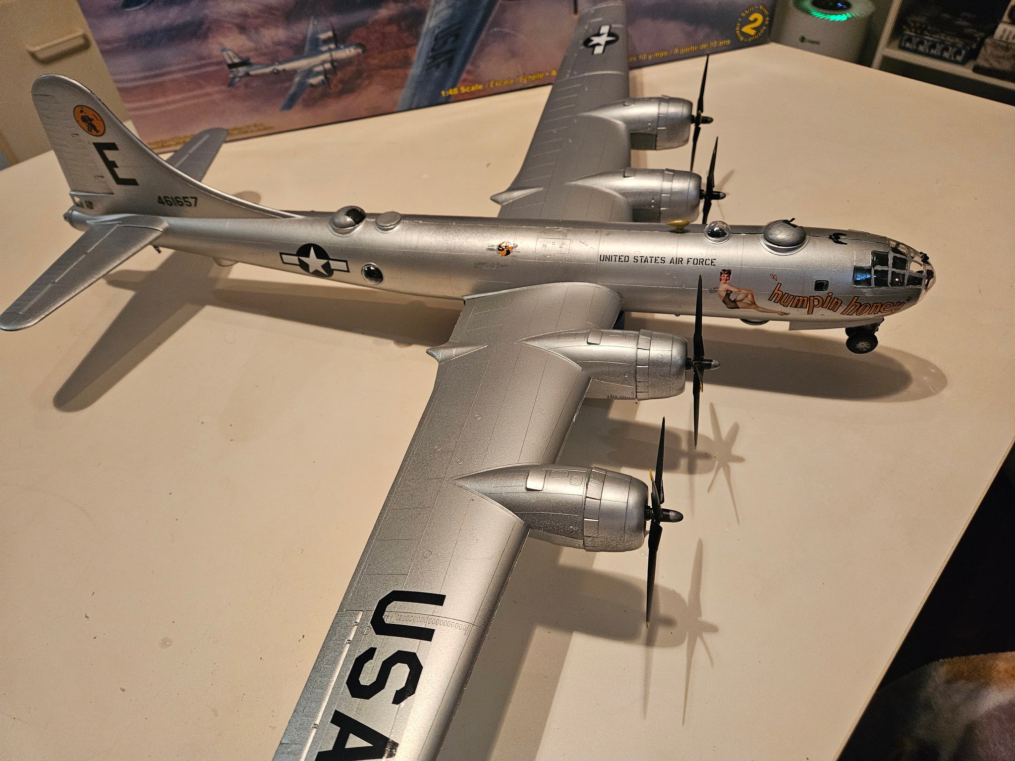 Completed B-29 Superfortress 1:48 scale model kit