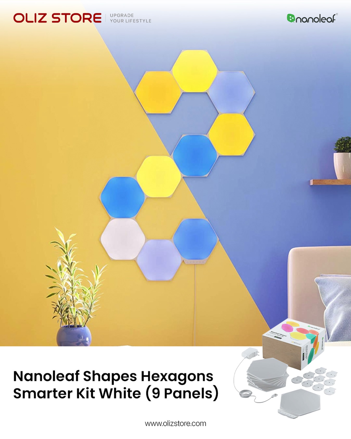 Nanoleaf Shapes Hexagons スマーターキット9枚 Light that thinks 