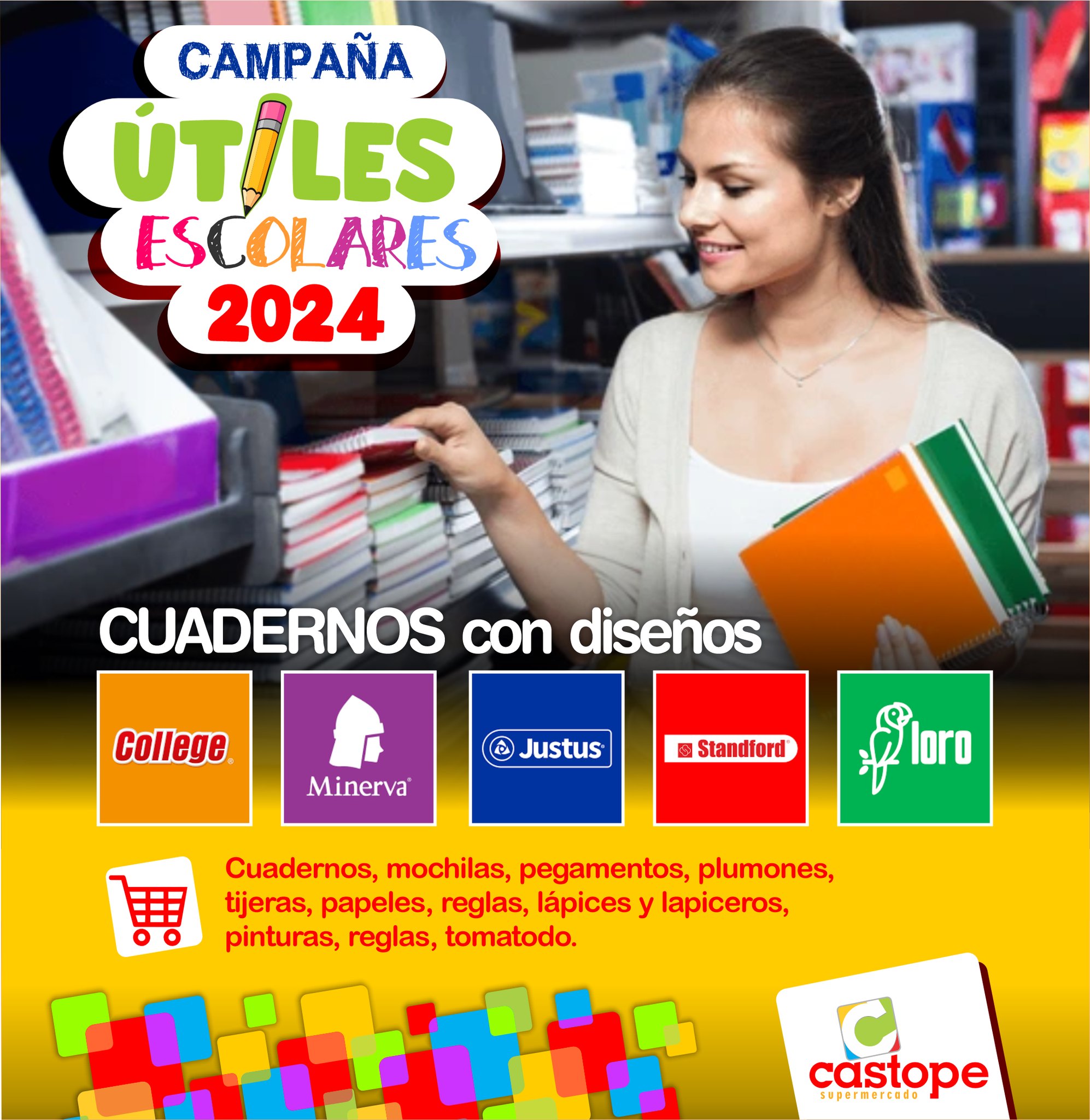 Supermercado - CAMPAÑA DE ÚTILES ESCOLARES🛒 📕 ️🖍🖇📒 #SupermercadoCastope ...