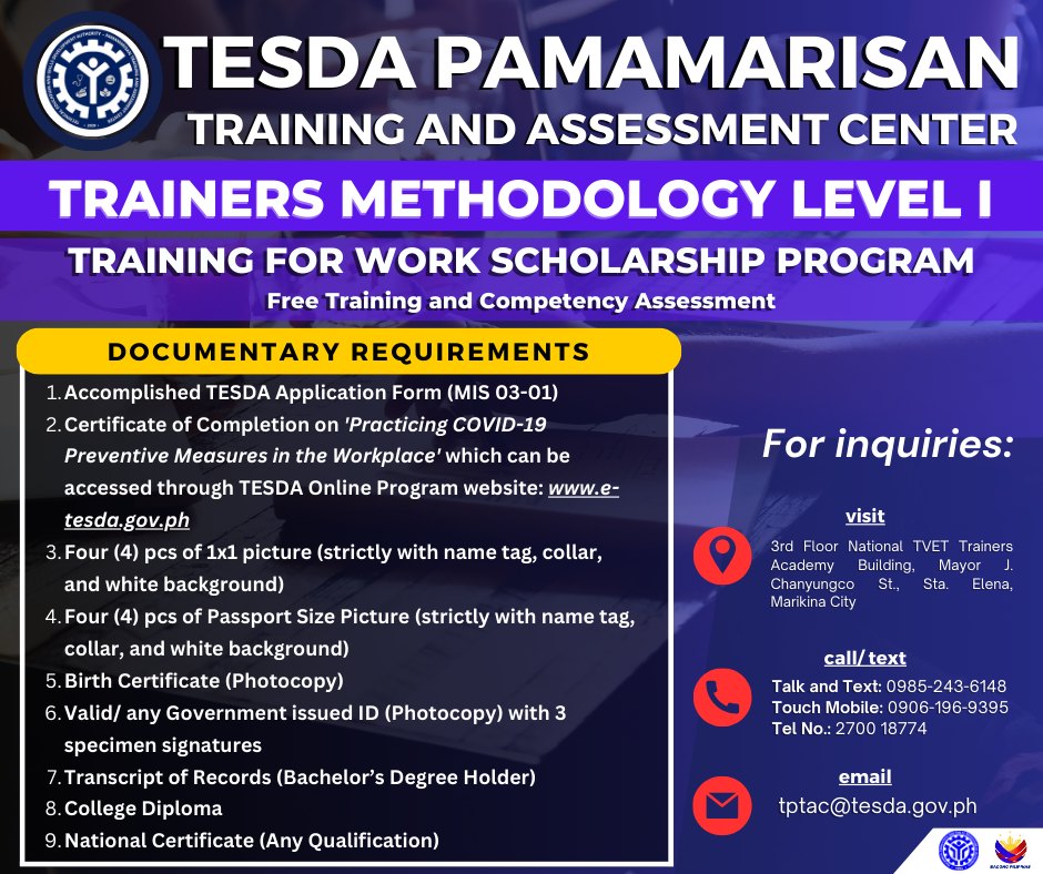 TESDA-National - Mga ka-TESDA, gusto mo ba maging isang certified ...