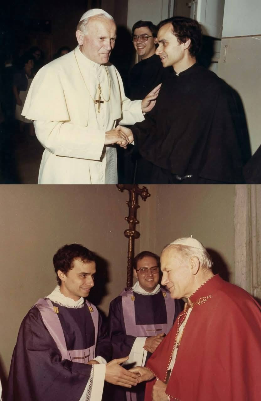 The young priest in this photo never imagined the Vatican would