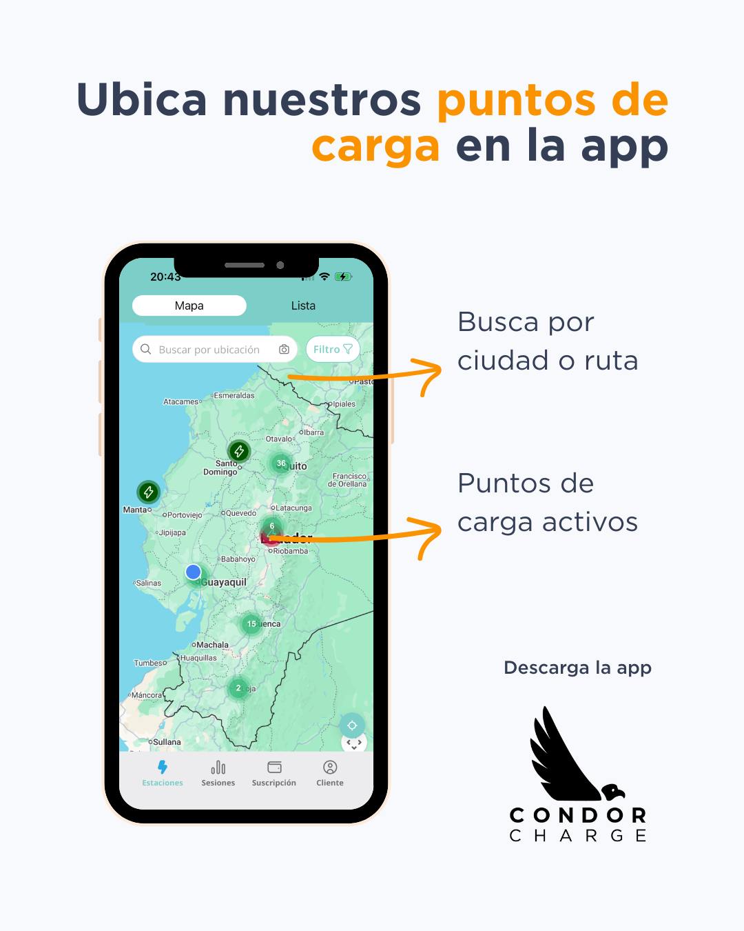 Condor - 📍 ¿Quieres saber dónde están nuestros puntos de carga? En la ...