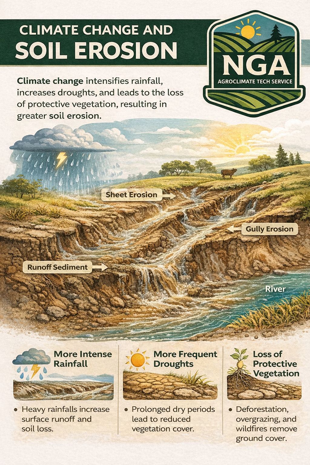 NGA - 🌍🌱 CLIMATE CHANGE & SOIL EROSION Climate change is accelerating ...