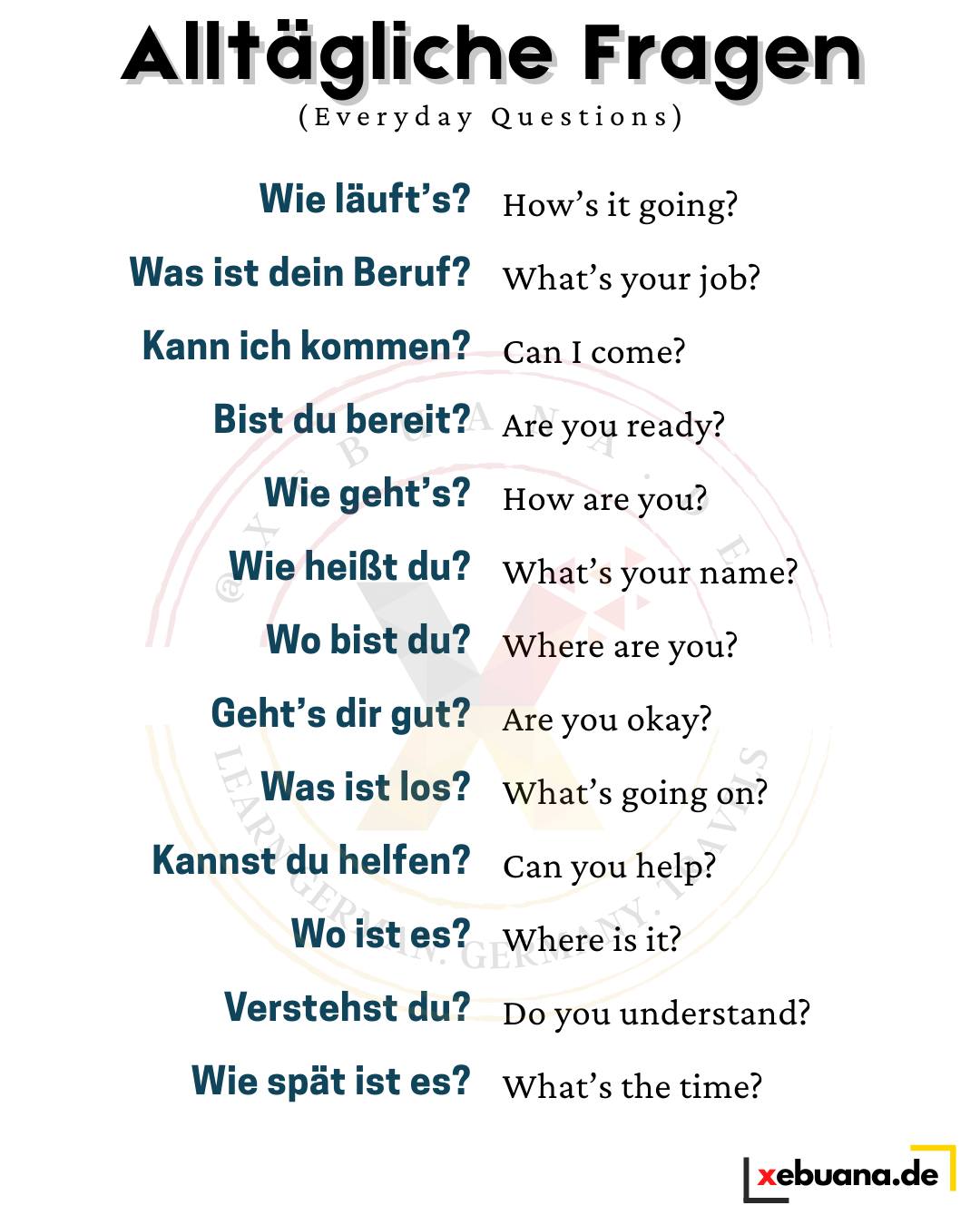 Xebuana.de - Alltägliche Fragen Everyday Questions These are common ...