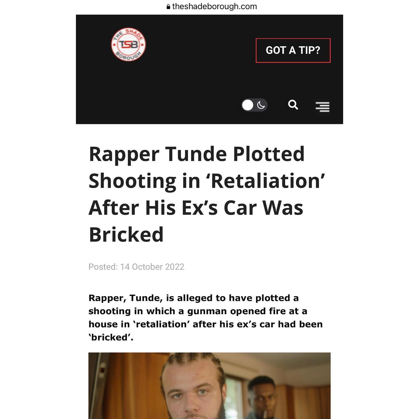 Rapper #Tunde asks followers to keep... - The Shade Borough | Facebook