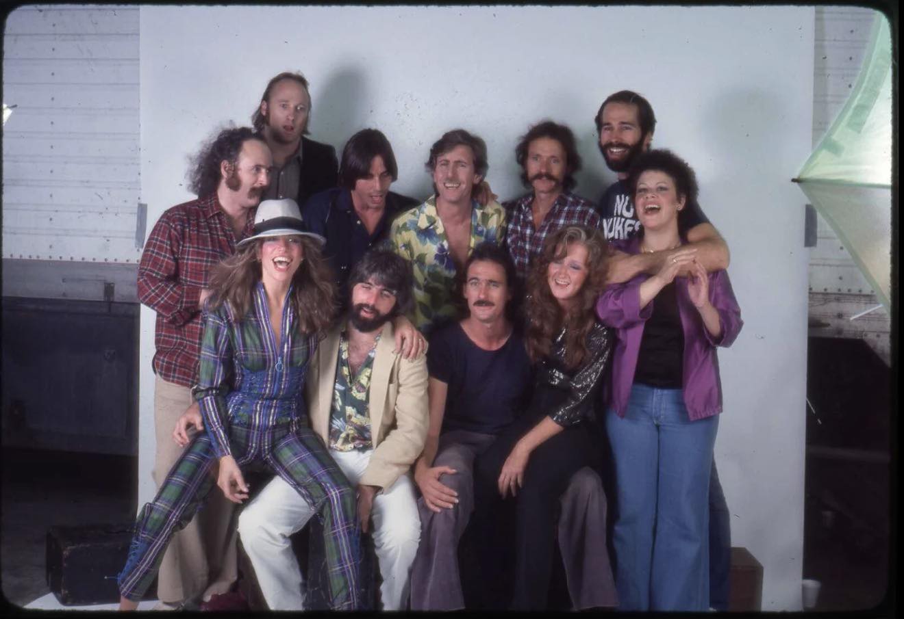 L-R David Crosby, Stephen Stills, Jackson Browne, Graham Nash