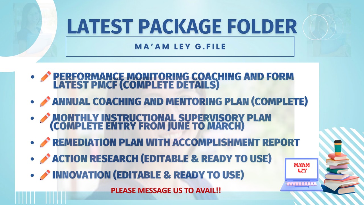 ️PACKAGE FOLDER FOR PMCF, ACMP, MONTHLY INSTRUCTIONAL SUPERVISORY PLAN ...