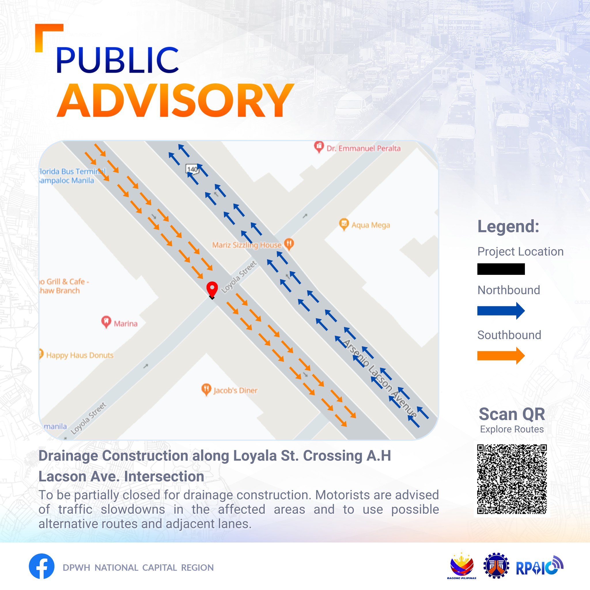 DPWH - DPWH-NMDEO TO CONTINUE DRAINAGE CONSTRUCTION ALONG LOYOLA STREET ...