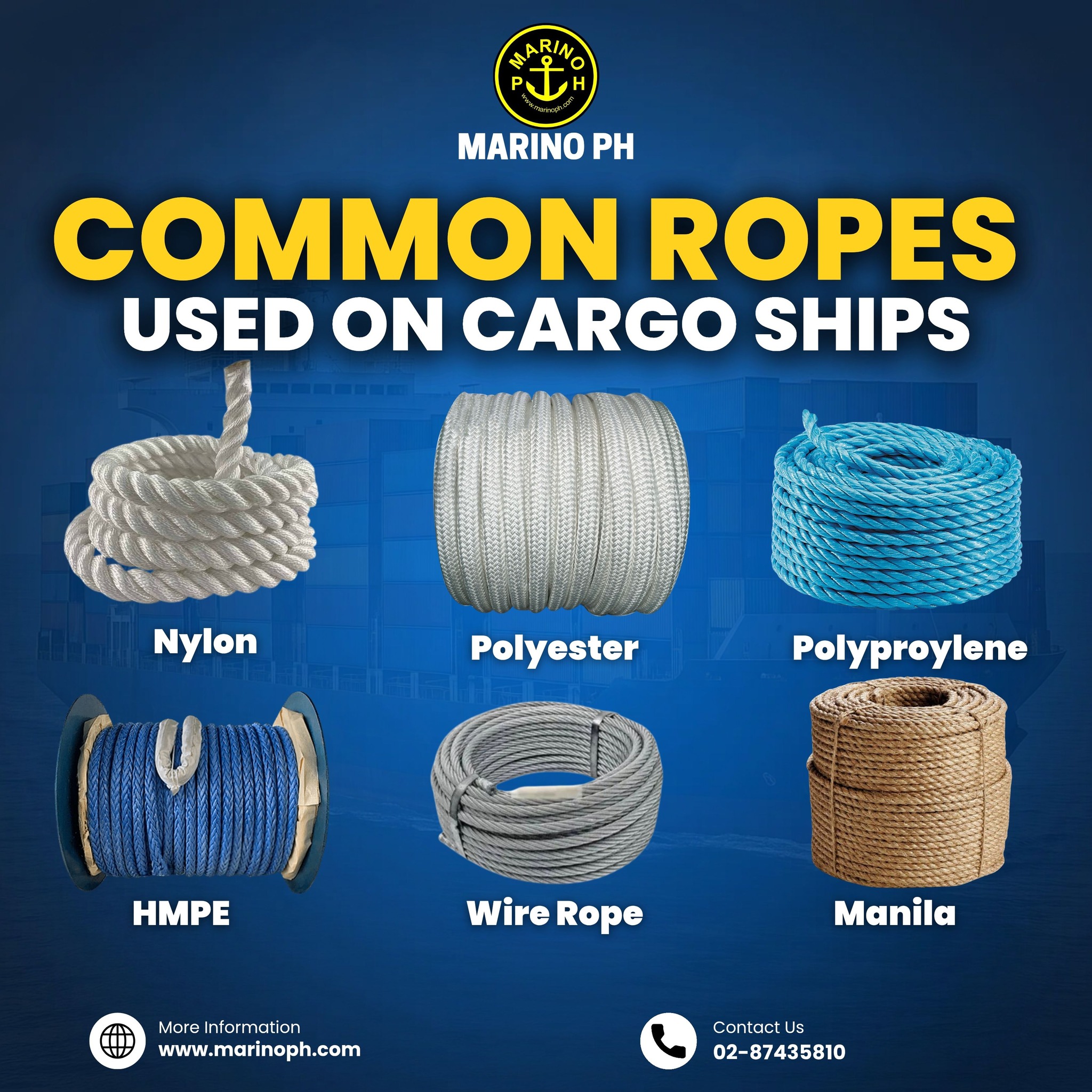 Marino - INFOGRAPHIC | Common Ropes Used on Ships #marinoph | Facebook