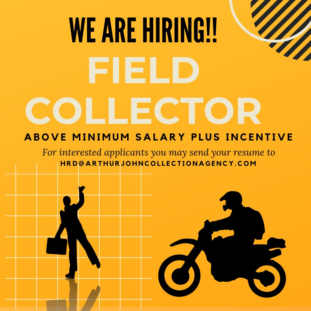 🚨 WE'RE HIRING: FIELD COLLECTOR 🚨 We are looking for Field Collectors ...