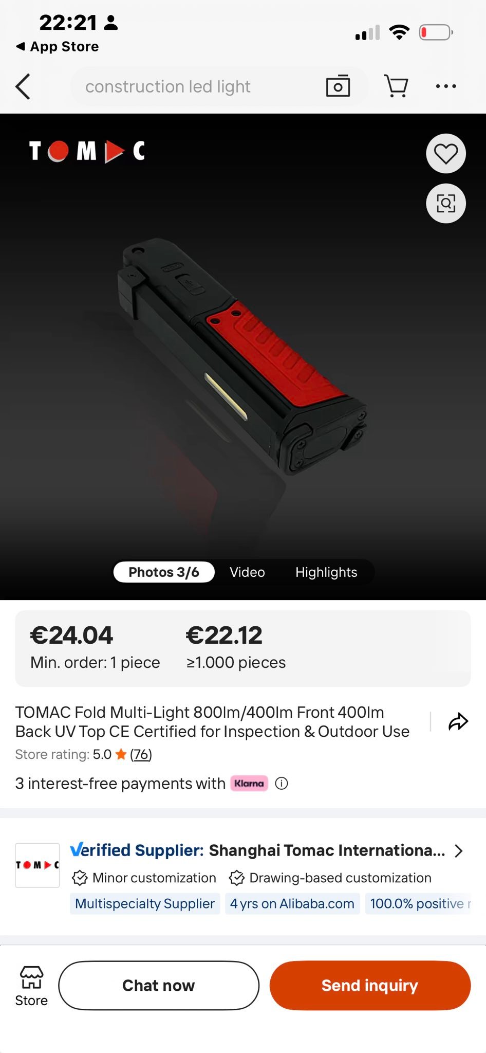 Matco pcfold 800 lumens worklight manufacturer