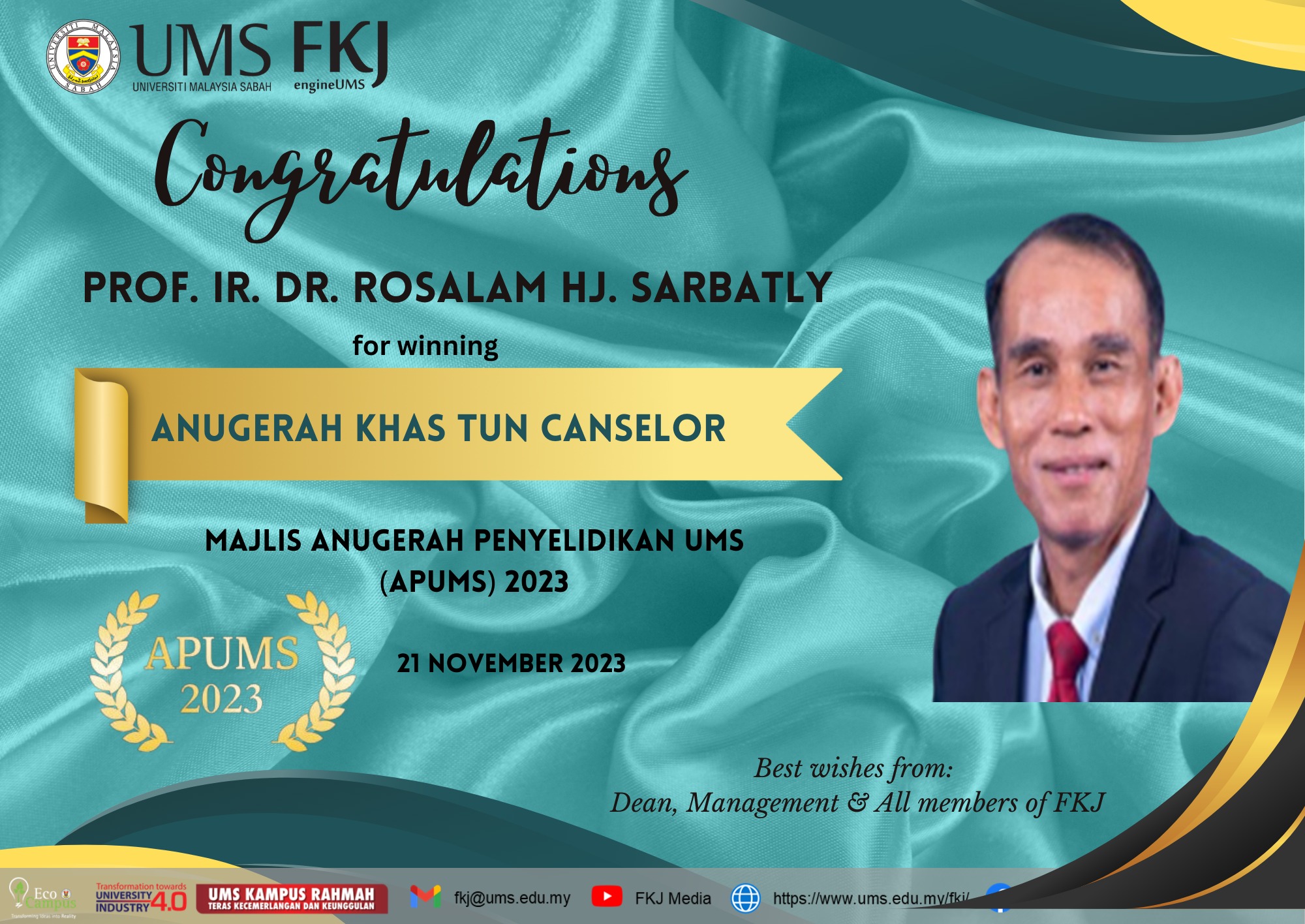 Setinggi-tinggi Tahniah kepada... - Fakulti Kejuruteraan UMS