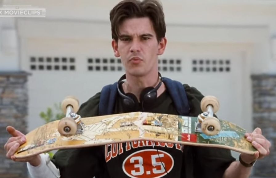 Vintage chocolate skate deck with robot graphic