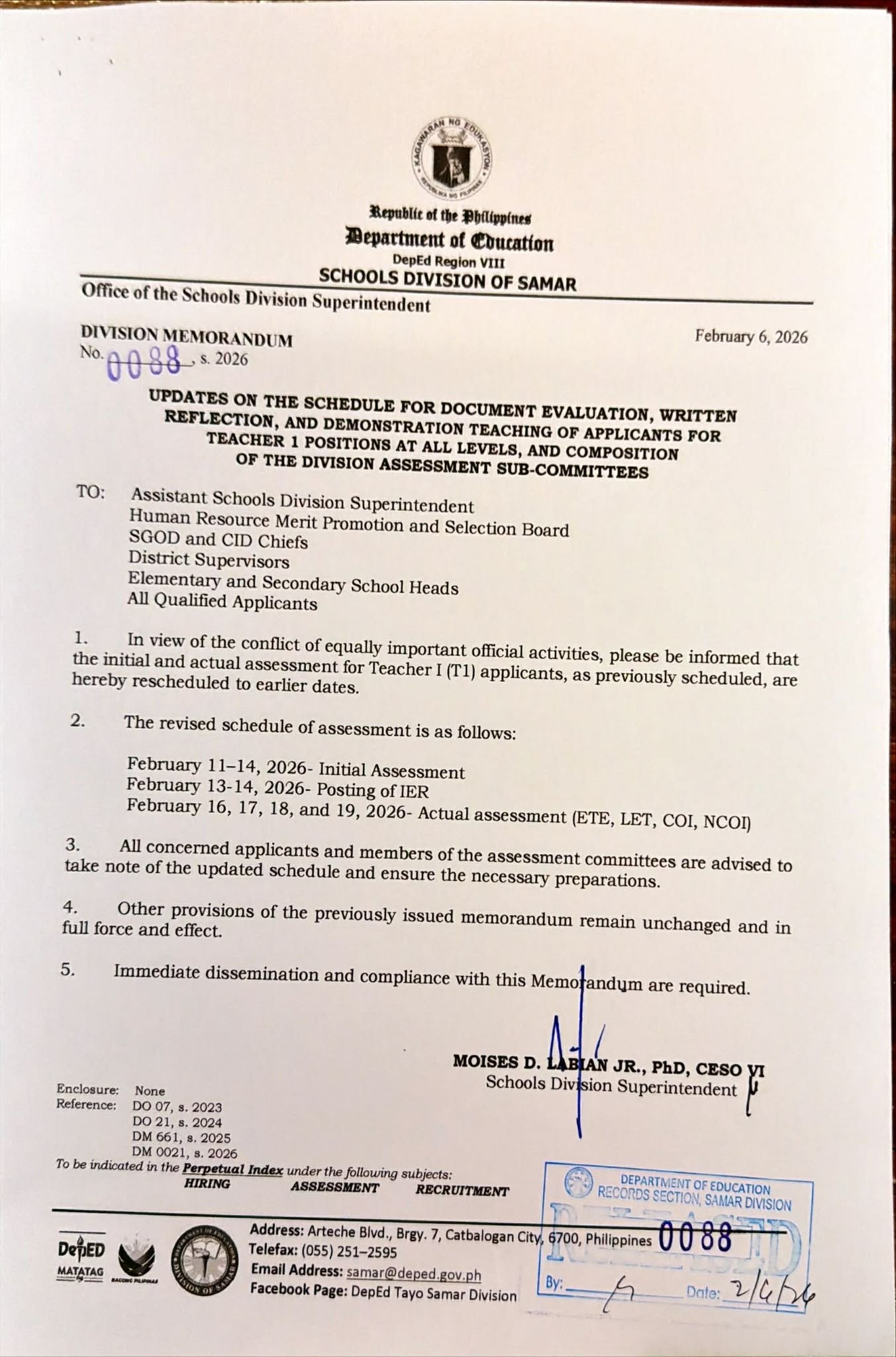 Division... - Human Resource Management Office DepEd Samar SDO | Facebook