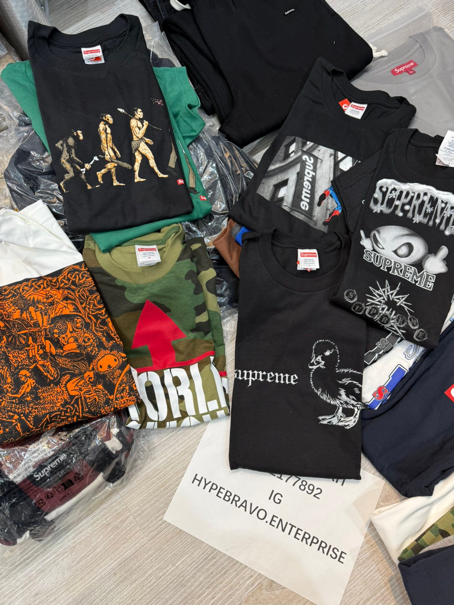 Supreme SS26 Week1 Arabic Box Logo Tee Flash Tee Evolution Tee 