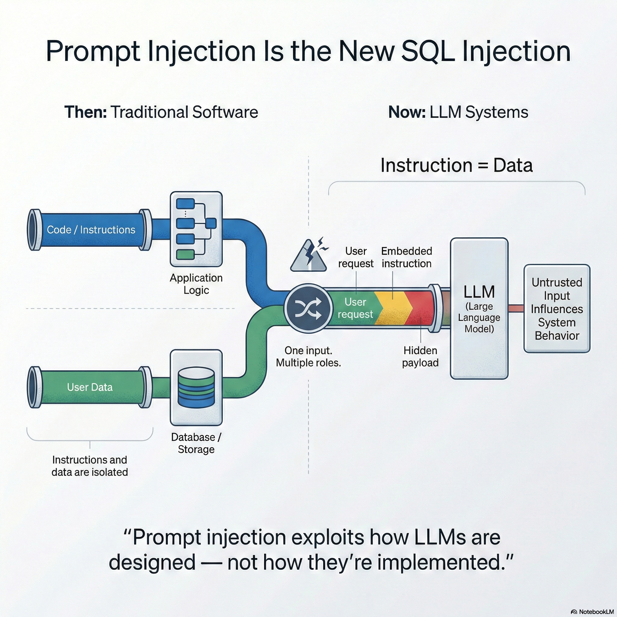 A flowchart of an automated threat modeling pipeline for LLM-integrated apps, showing data ingestion, prompt engineering for security analysis, fine-tuned model processing, and the output of specific mitigations mapped to enterprise compliance frameworks.
